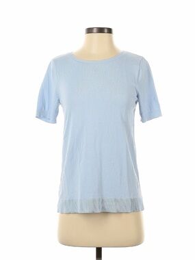 LOFT Light Blue Short Sleeve Knit Top